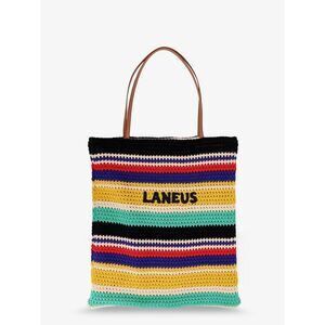 Laneus Women Crochet Shoulder Bag With Embroidered Logo
